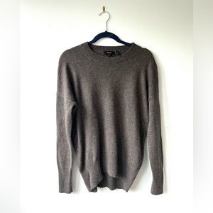 Theory Cashmere Easy Grey Crewneck Sweater